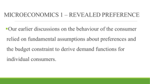 microeconomics 1 * revealed preference