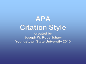 Why Use APA Style?