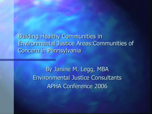 Building Healthy Communities in Environmental Justice