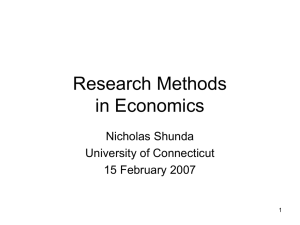 Research Methods in Economics