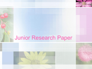 Junior Research Paper Overview (PowerPoint)