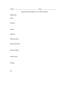 Name: Class: Physical Science Chapter 11/12 Review Sheet