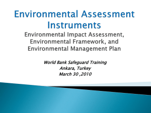 Environmental Assessment: Issues and Instruments Environmental