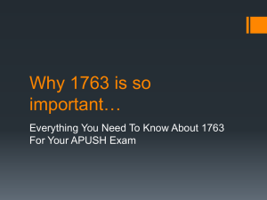 Why 1763 is so important