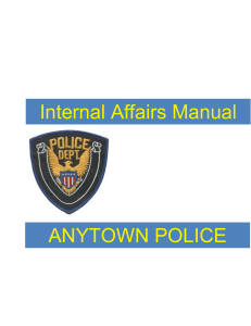 Internal Affairs Manual - Virginia Police Chiefs Foundation