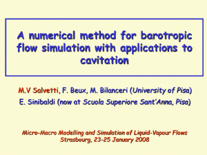 A numerical method for barotropic flow simulation with