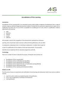 Accreditation of Prior Learning - Home