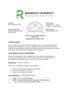 CHS 417-98 Career and Lifestyle (Spring 2014)