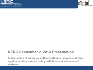 NERC September 2, 2014 Presentation A discussion of emerging