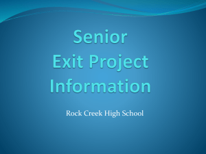 Senior Exit Project