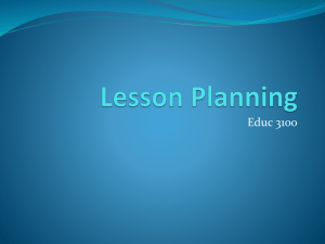 Lesson Planning - Weber State University