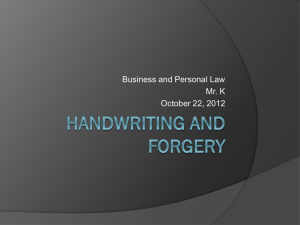 Handwriting And Forgery