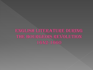 english literature during the bourgeois revolution 1642-1660