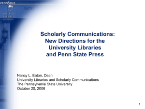 New Direction for University Libraries and Penn State Press