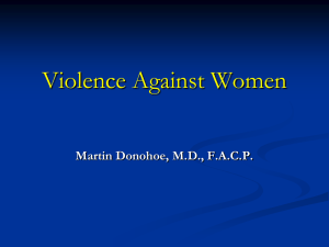 Violence Against Women - Public Health and Social Justice