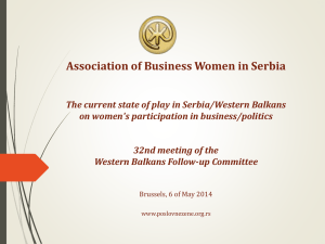The current state of play in Serbia/Western Balkans on women's