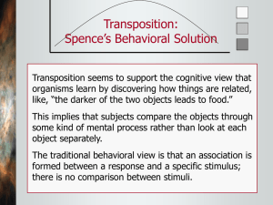 Transposition: Spence's Behavioral Solution