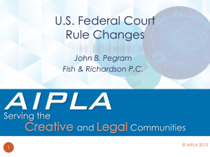 US Federal Court Rule Changes 2015 05 22_Pegram