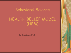 THE HEALTH BELIEF MODEL PRESENTATION