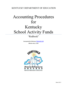 Accounting Procedures for Kentucky School Activity Funds
