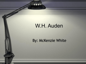 WH Auden - ChathamCentralEnglish