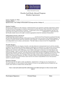 Student Agreement - Office of International Programs (OIP)