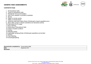 Generic Risk Assesments - Kirklees Duke of Edinburgh's Award