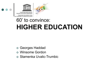 60' to convince: HIGHER EDUCATION