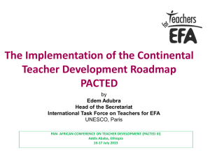 The Implementation of the Continental Teacher Development
