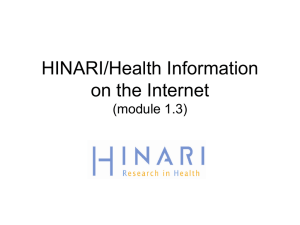Health Information on the Internet (module 1.3)