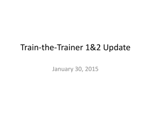 Train the Trainer 1 & 2 Update