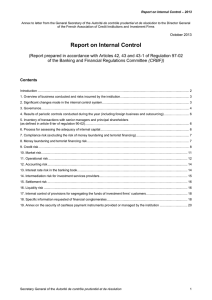 Report on Internal Control 2013 - L'Autorité de contrôle prudentiel et