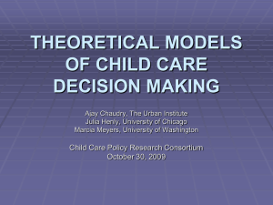 theoretical models of child care decision making