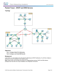 Packet Tracer - DHCP and DNS Servers