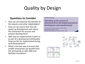 Quality by Design Regulatory Update FDA Pilot Program Conformia