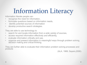 EPQ Information Literacy