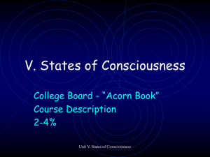 V. States of Consciousness