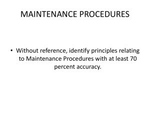 Block 13 - Unit 1 Maintenance Procedures