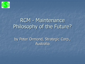 RCM - Maintenance Philosophy of the Future?