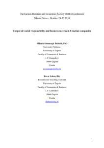 Corporate social responsibility and business success in Croatian