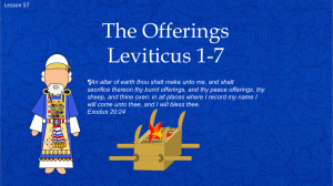 Lesson 57 Leviticus 1-7 The Offerings Power Pt