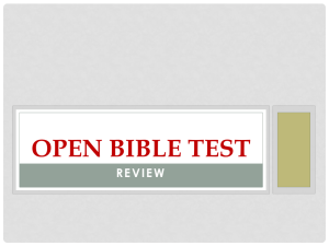 Open Bible TEST Review - answers