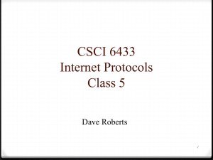 UDP, TCP - CSCI 6433 Internet Protocols