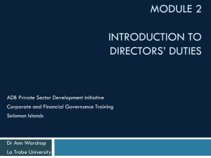Introduction to Directors' Duties