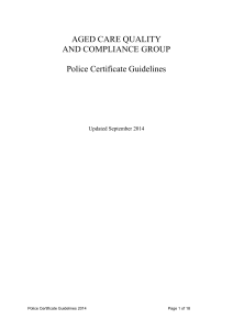 Police Certificate Guidelines for Aged Care Providers