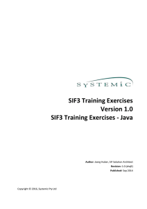 SIF3 Training Exercises