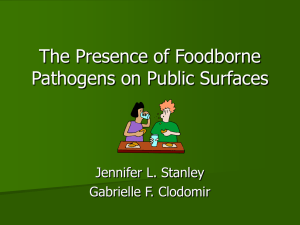 The Presence of Food-borne Pathogens on Public Surfaces