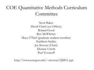 Quantitative Methods Curriculum Committee