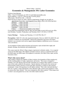 E&M 354 Labor Economics