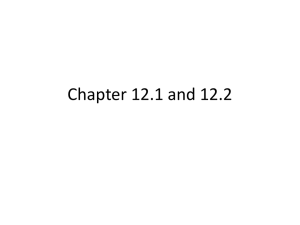 Chapter 12.1 and 12.2